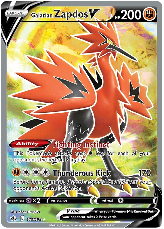 Galarian Zapdos V (173/198) [Sword &amp; Shield: Chilling Reign] 