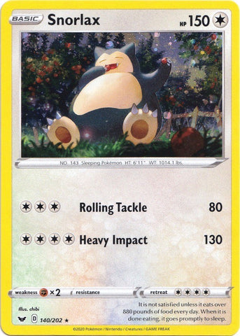 Snorlax (140/202) (Cosmos Holo) [Sword &amp; Shield: Base Set] 