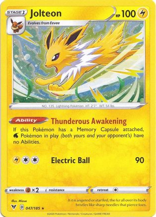 Jolteon (047/185) (Cosmos Holo) [Sword &amp; Shield: Vivid Voltage] 