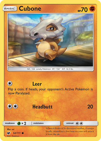 Cubone (52/111) [Sun &amp; Moon: Crimson Invasion] 