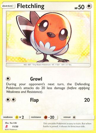 Fletchling (11/30) [Sun &amp; Moon: Trainer Kit - Lycanroc] 