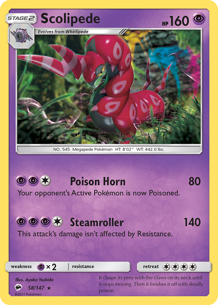 Scolipede (58/147) [Sun &amp; Moon: Burning Shadows] 