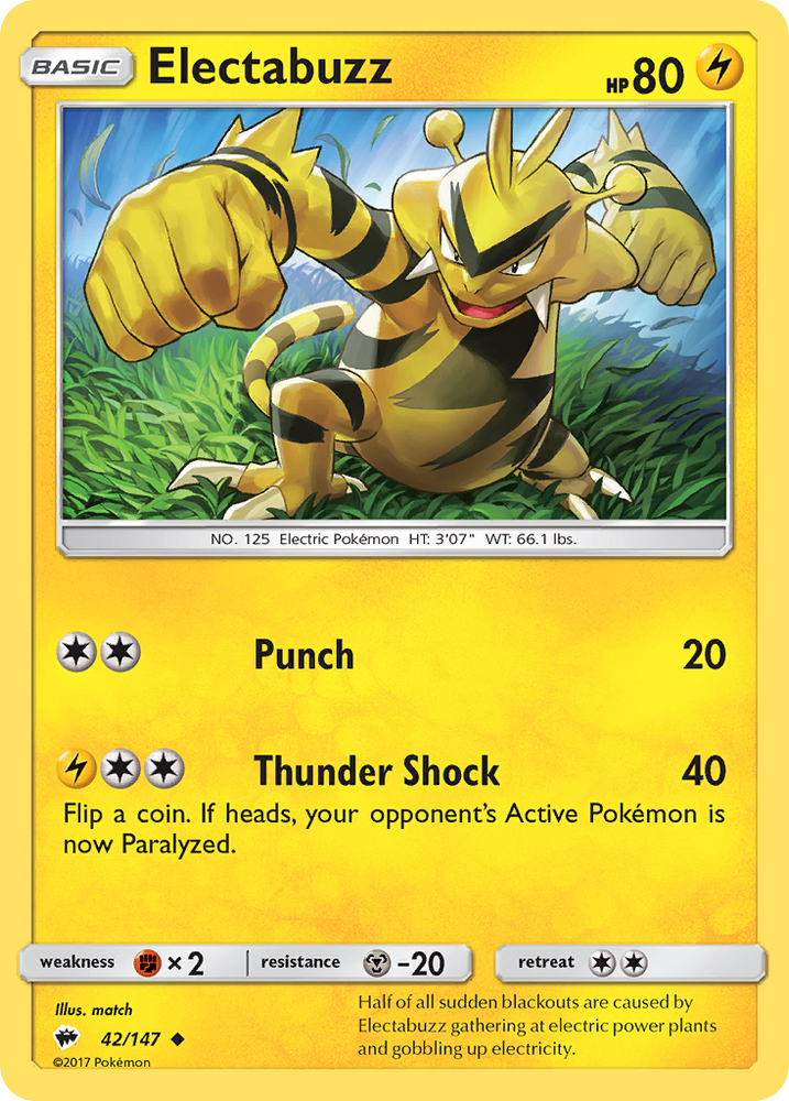 Electabuzz (42/147) [Sun &amp; Moon: Burning Shadows] 