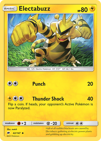 Electabuzz (42/147) [Sun &amp; Moon: Burning Shadows] 