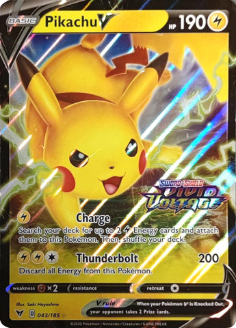 Pikachu V (043/185) (Vivid Voltage Stamp) [Sword &amp; Shield: Vivid Voltage] 