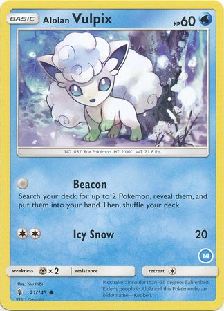 Alolan Vulpix (21/145) (Deck Exclusive #14) [Sun &amp; Moon: Trainer Kit - Alolan Ninetales] 