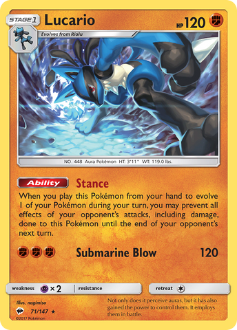 Lucario (71/147) [Sun &amp; Moon: Burning Shadows] 