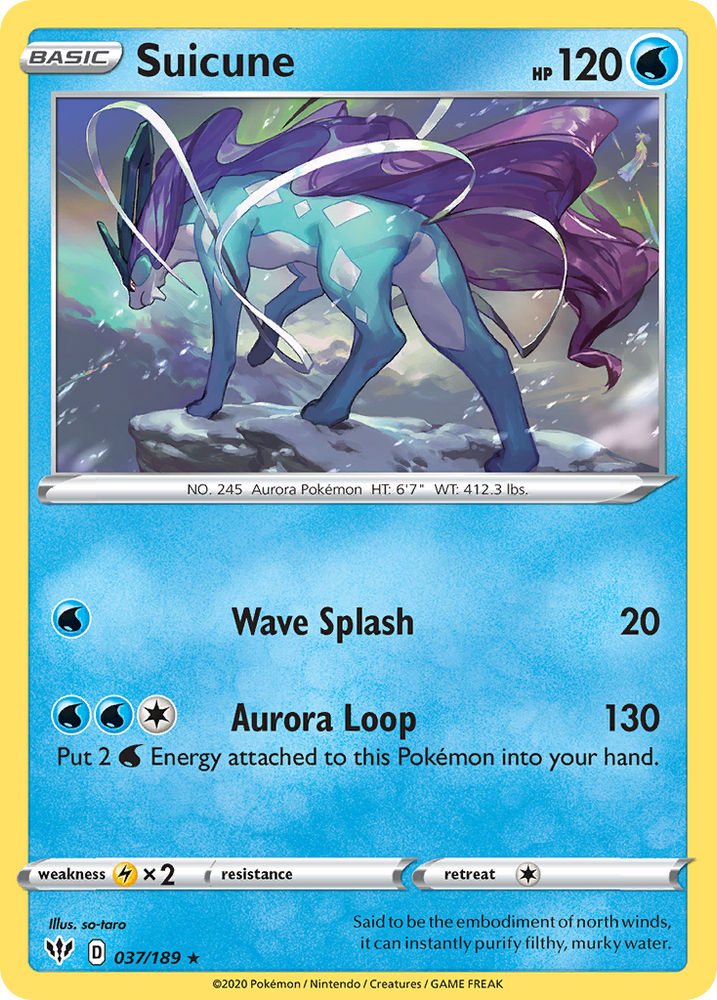 Suicune (037/189) [Sword &amp; Shield: Darkness Ablaze] 