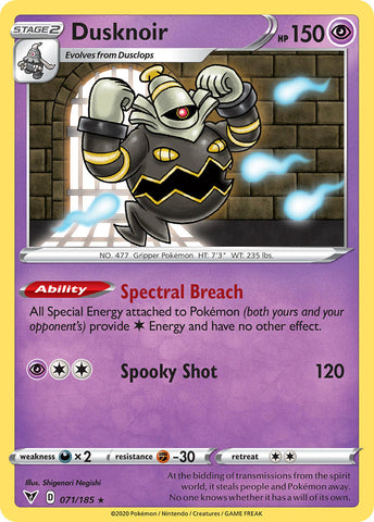 Dusknoir (071/185) [Sword &amp; Shield: Vivid Voltage] 