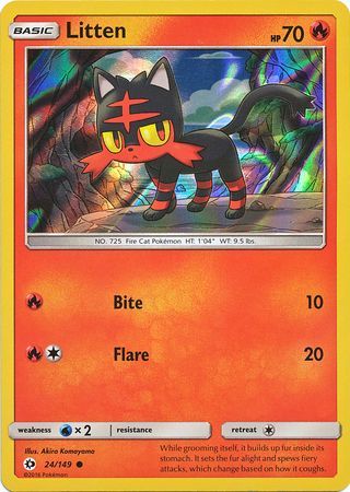 Litten (24/149) (Water Web Holo) [Sun &amp; Moon: Base Set] 