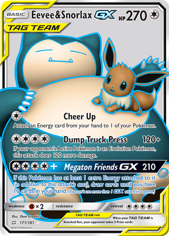 Eevee &amp; Snorlax GX (171/181) [Sun &amp; Moon: Team Up] 