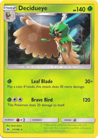 Decidueye (11/149) (Water Web Holo) [Sun &amp; Moon: Base Set] 