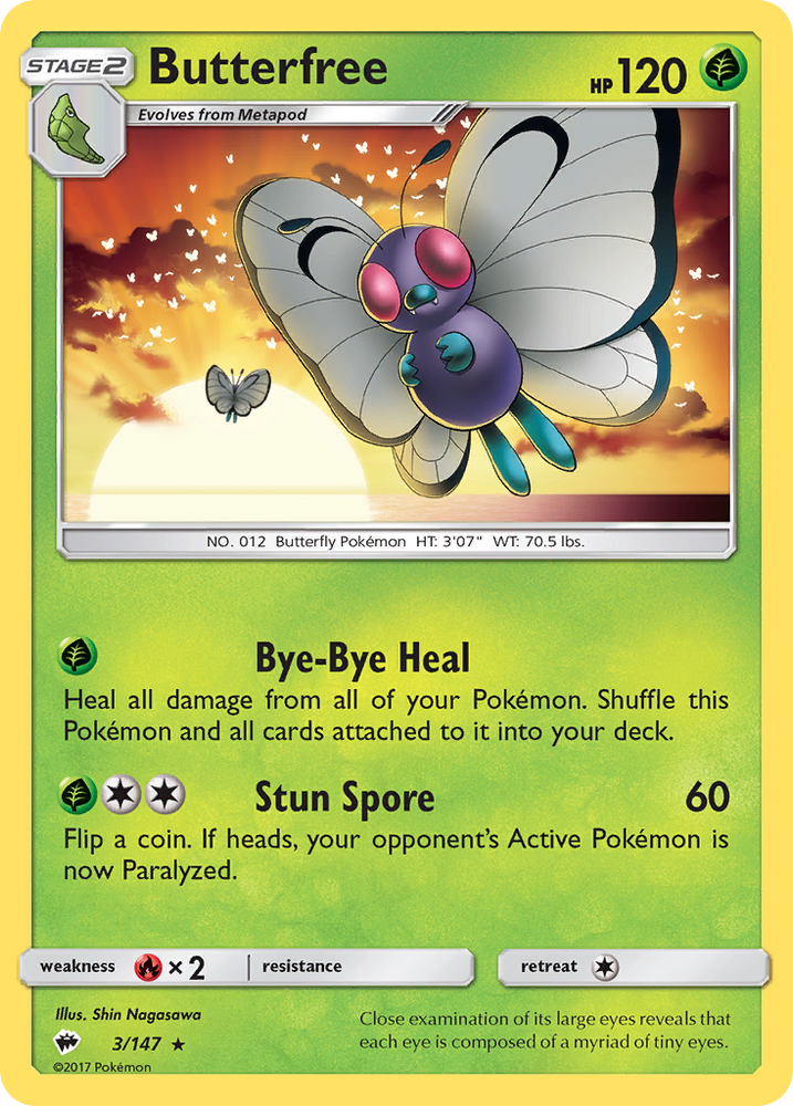 Butterfree (3/147) [Sun &amp; Moon: Burning Shadows] 