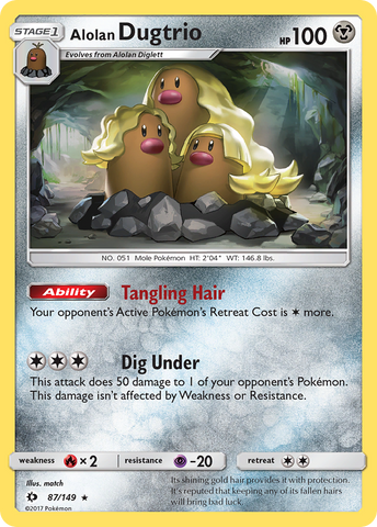 Alolan Dugtrio (87/149) [Sun &amp; Moon: Base Set] 