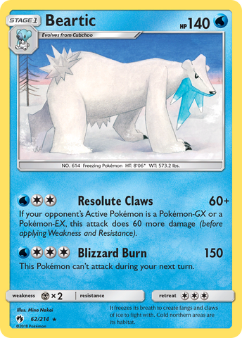 Beartic (62/214) [Sun &amp; Moon: Lost Thunder] 