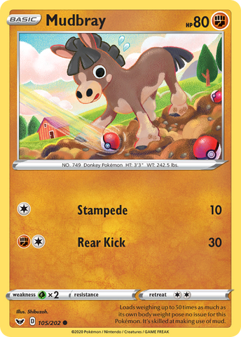 Mudbray (105/202) [Sword &amp; Shield: Base Set] 