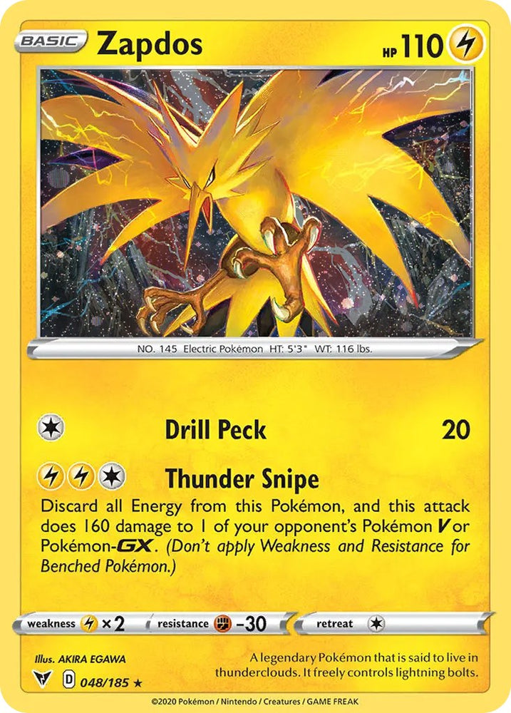 Zapdos (048/185) (Cosmos Holo) [Sword &amp; Shield: Vivid Voltage] 