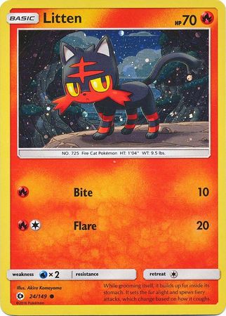 Litten (24/149) (Cosmos Holo) [Sun &amp; Moon: Base Set] 