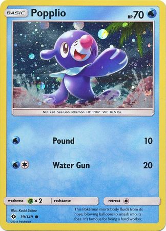 Popplio (39/149) (Cosmos Holo) [Sun &amp; Moon: Base Set] 