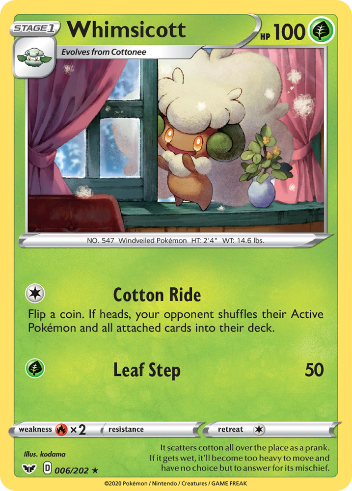 Whimsicott (006/202) [Sword &amp; Shield: Base Set] 