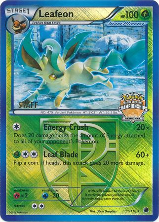 Leafeon (11/116) (Regional Championship Promo Staff) [Black &amp; White: Plasma Freeze] 