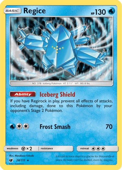 Regice (28/111) [Sun &amp; Moon: Crimson Invasion] 