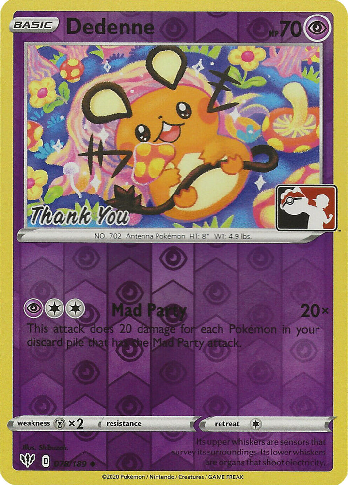 Dedenne (078/189) (Thank You Promo) [Sword &amp; Shield: Darkness Ablaze] 