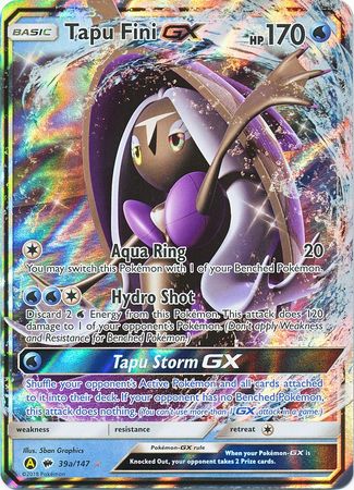 Tapu Fini GX (39/147) (Alternate card) (Jumbo Card) [Sun &amp; Moon: Burning Shadows] 