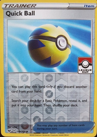 Quick Ball (179/202) (League Promo Staff) [Sword &amp; Shield: Base Set] 