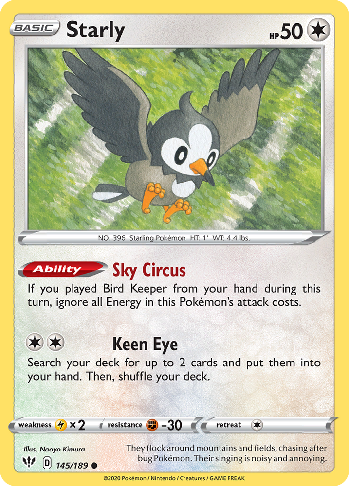 Starly (145/189) [Sword &amp; Shield: Darkness Ablaze] 