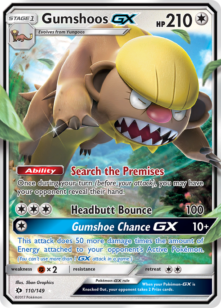 Gumshoos GX (110/149) [Sun &amp; Moon: Base Set] 