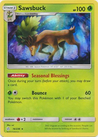 Sawsbuck (16/236) (Build &amp; Battle Box Exclusive) [Sun &amp; Moon: Cosmic Eclipse] 