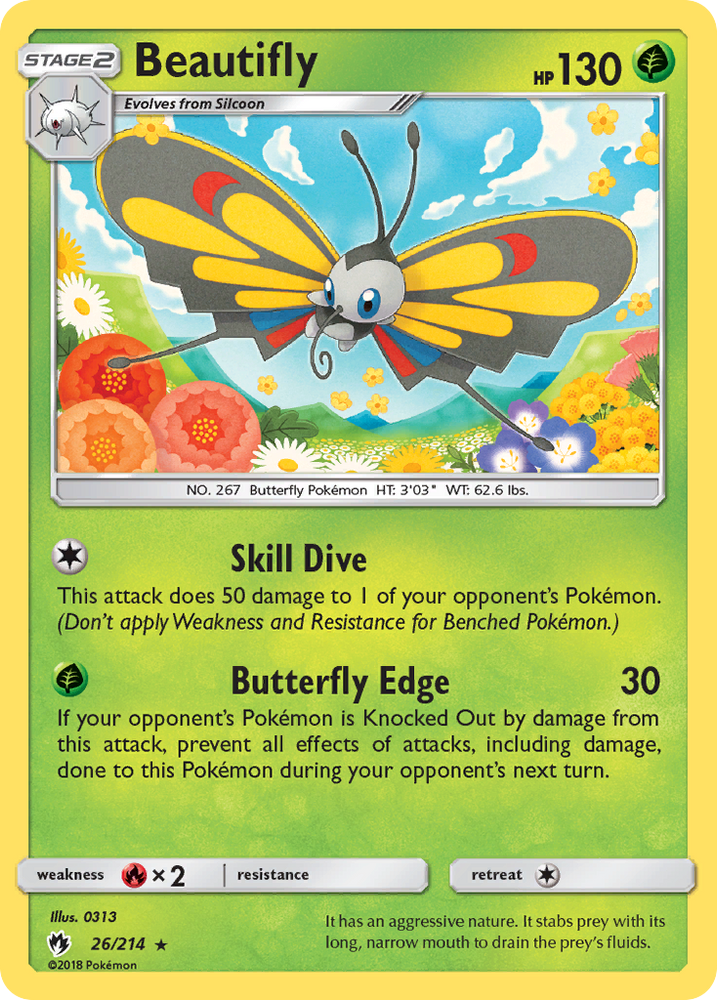 Beautifly (26/214) [Sun &amp; Moon: Lost Thunder] 