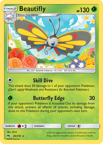 Beautifly (26/214) [Sun &amp; Moon: Lost Thunder] 