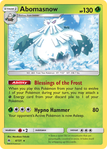 Abomasnow (4/131) [Sun &amp; Moon: Forbidden Light] 