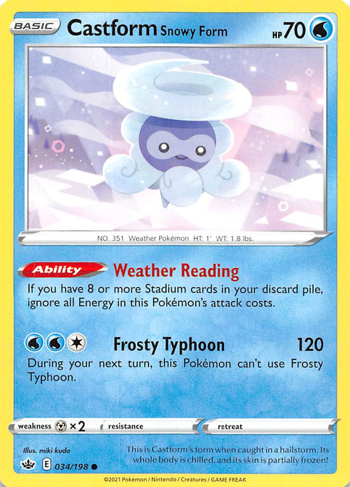 Castform Snowy Form (034/198) [Sword &amp; Shield: Chilling Reign] 