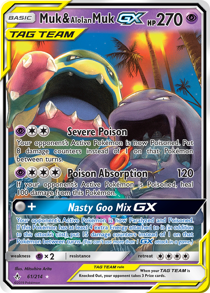 Muk &amp; Alolan Muk GX (61/214) [Sun &amp; Moon: Unbroken Bonds] 