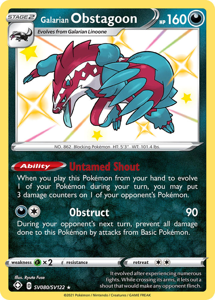 Galarian Obstagoon (SV080/SV122) [Sword &amp; Shield: Shining Fates] 