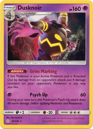 Dusknoir (85/236) (Theme Deck Exclusive) [Sun &amp; Moon: Cosmic Eclipse] 