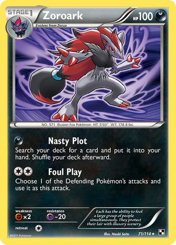 Zoroark (71/114) (Theme Deck Exclusive) [Black &amp; White: Base Set] 