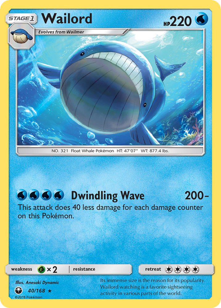 Wailord (40/168) [Sun &amp; Moon: Celestial Storm] 