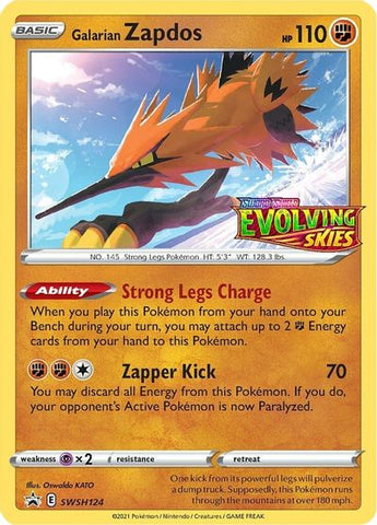 Galarian Zapdos (SWSH124) (Prerelease Promo) [Sword &amp; Shield: Black Star Promos] 