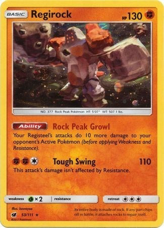 Regirock (53/111) (Cosmos Holo) [Sun &amp; Moon: Crimson Invasion] 