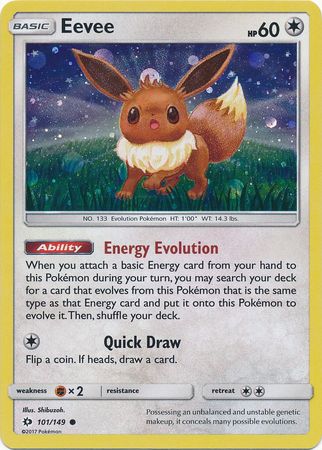 Eevee (101/149) (Cosmos Holo) [Sun &amp; Moon: Base Set] 