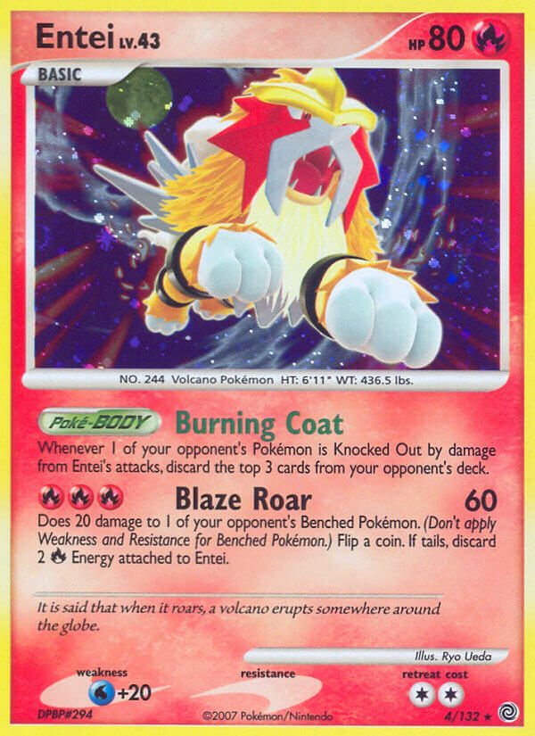 Entei (4/132) (Cracked Ice Holo) [Diamond &amp; Pearl: Secret Wonders] 