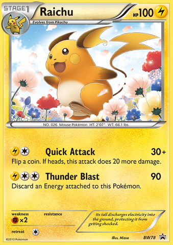 Raichu (BW78) [Black &amp; White: Black Star Promos] 