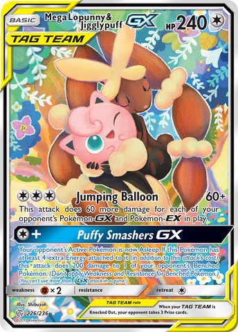 Mega Lopunny &amp; Jigglypuff GX (226/236) [Sun &amp; Moon: Cosmic Eclipse] 