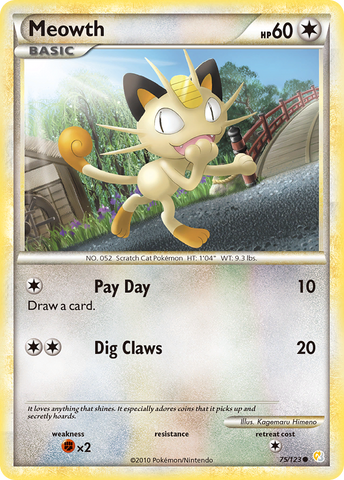 Meowth (75/123) [HeartGold &amp; SoulSilver: Base Set] 