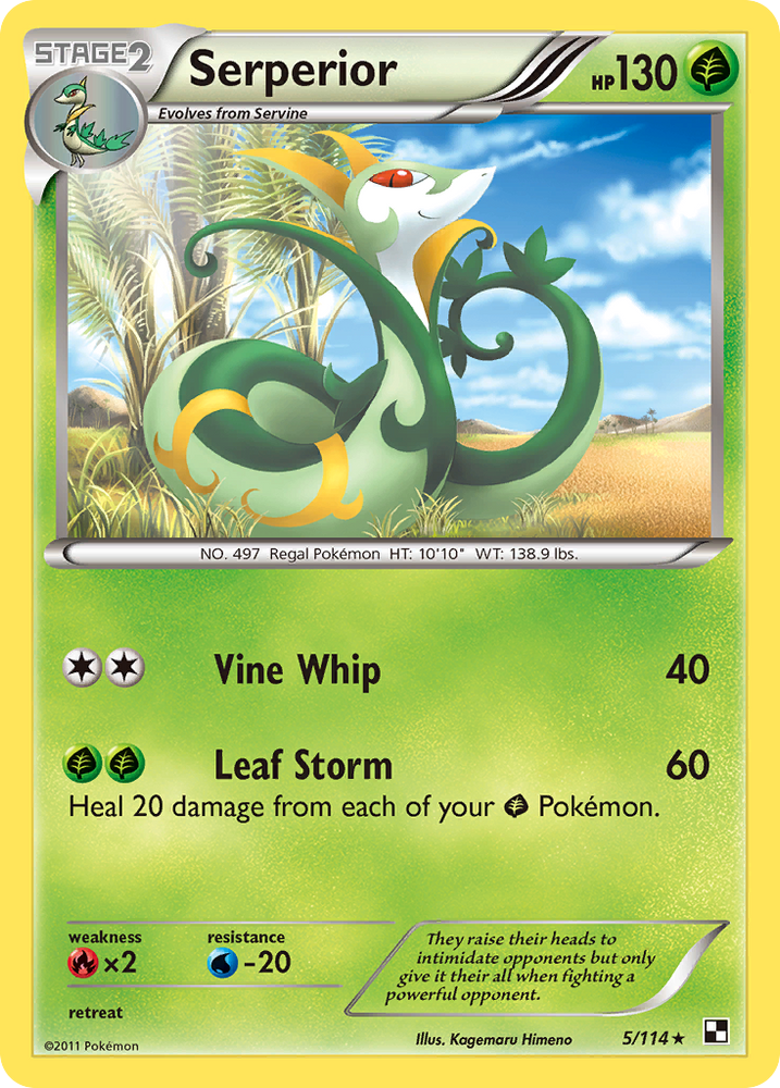 Serperior (5/114) (Green Tornado) (Theme Deck Exclusive) [Black &amp; White: Base Set] 