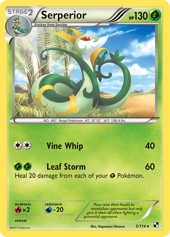 Serperior (5/114) (Green Tornado) (Theme Deck Exclusive) [Black &amp; White: Base Set] 